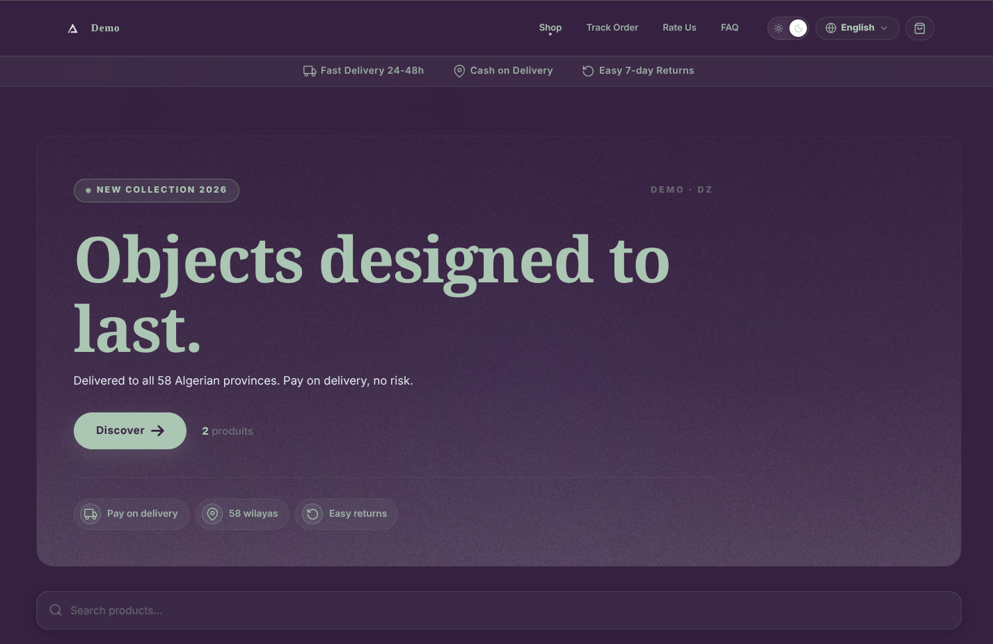 PHENOXES — demo storefront screenshot