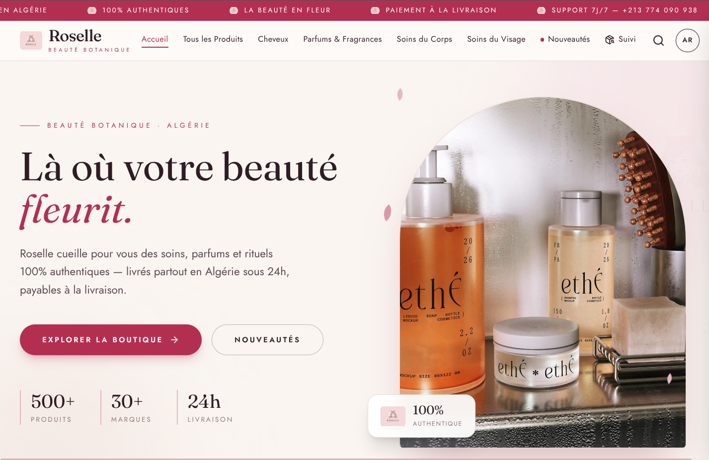 ROSELLE — live storefront screenshot